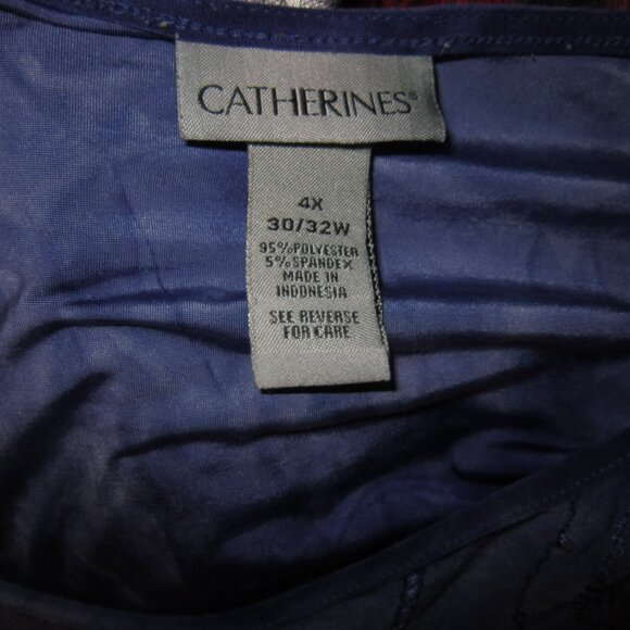 Catherines Plus 4X 30W 32W Stretch Top Blouse Cardigan Twinset Ombre Embroidered - Picture 3 of 3